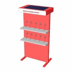 Solar powered charging kiosks connecting remote villages to the world .